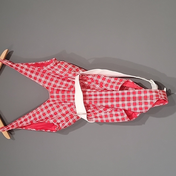 Modcloth Haley One- Piece swimsuit red white plaid - Picture 4 of 5